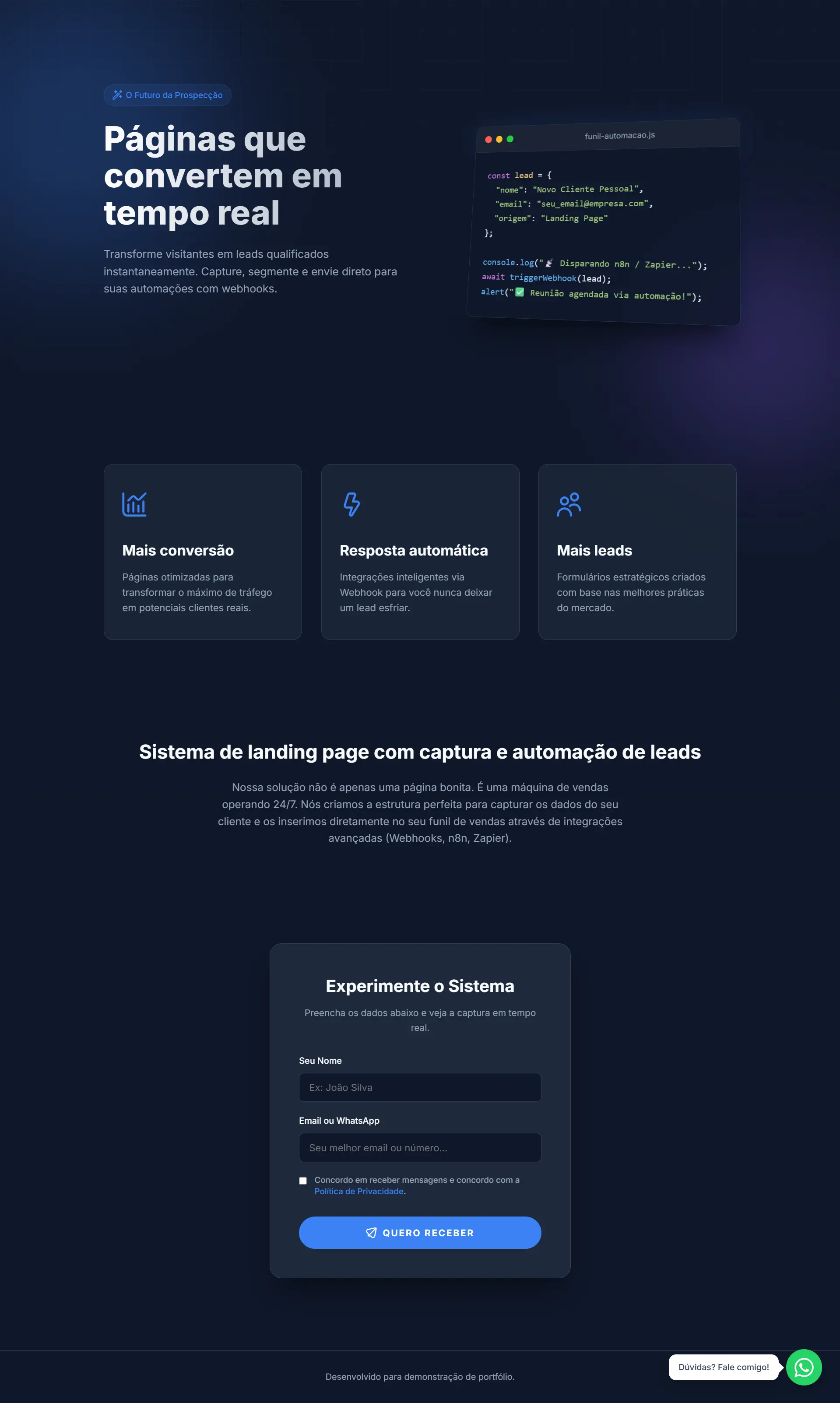 Landing Page de Prospecção